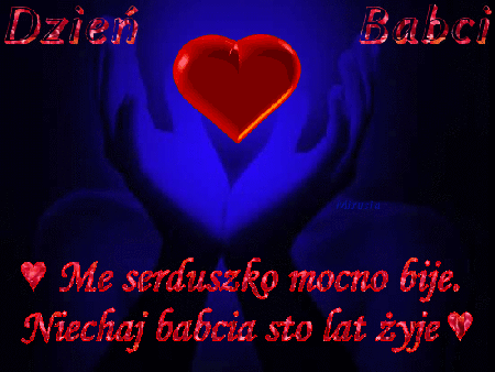 Bijące czerwone serce na dzień babci